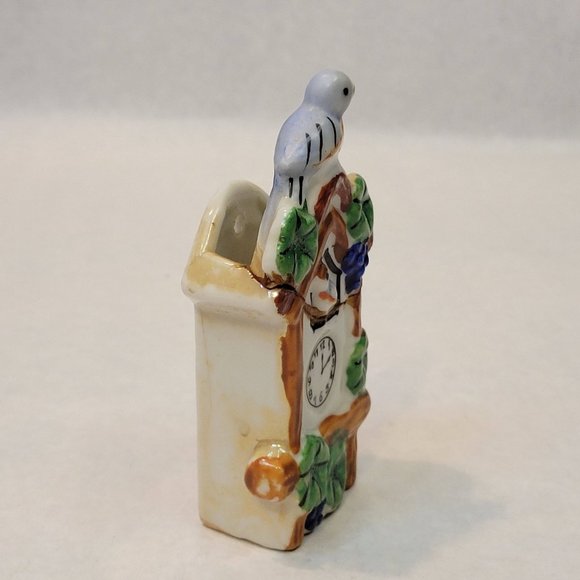 Vintage Ceramic Bird Clock wall pocket Japan 4137 Cuckoo - Picture 5 of 8